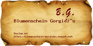 Blumenschein Gorgiás névjegykártya